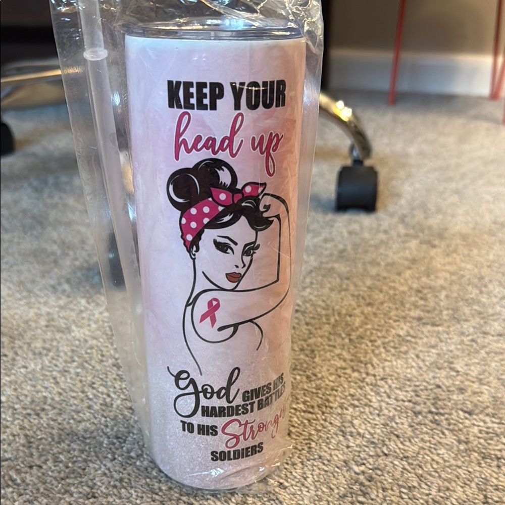 Inspirational Pink Ribbon Tumbler